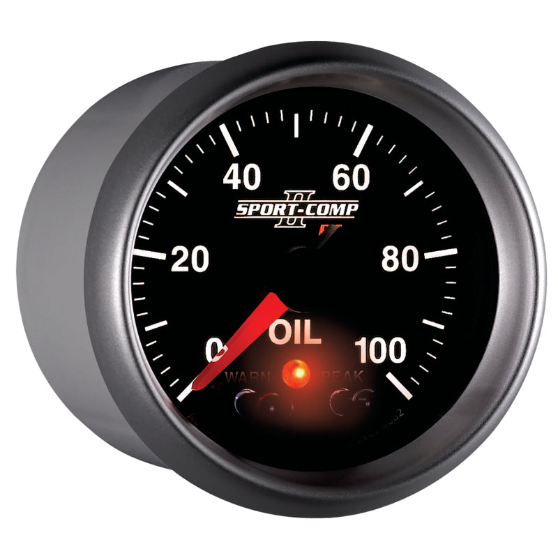 Autometer Sport-Comp II 52.4mm 0-100 PSI Oil Pressure Peak & Warn w/ Electronic Control Gauge Gauges AutoMeter