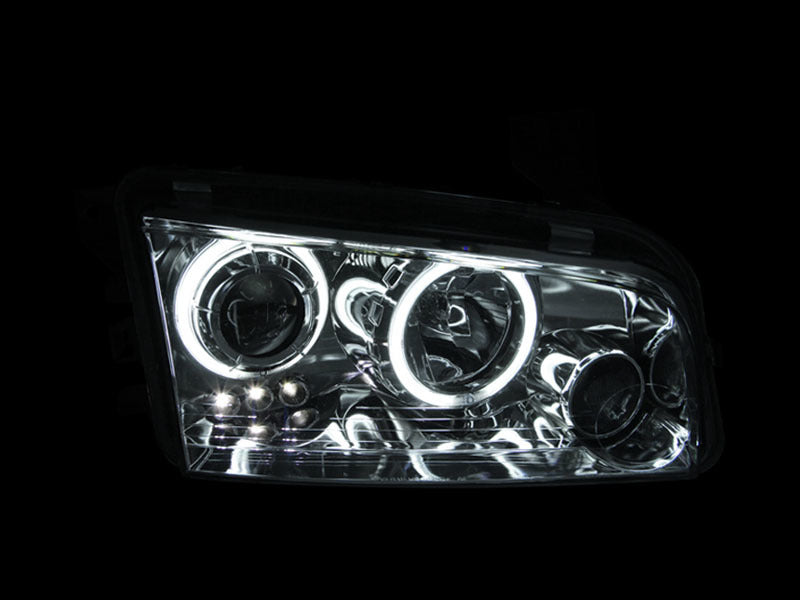 ANZO 2006-2010 Dodge Charger Projector Headlights w/ Halo Chrome (CCFL) Headlights ANZO