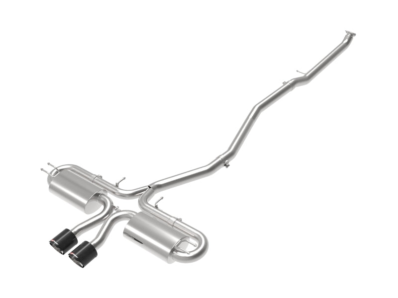 aFe POWER Takeda 3in 304 SS Cat-Back Exh w/Center Carbon Fiber Tips 17-19 Honda Civic Si L4-1.5L (t) Catback aFe