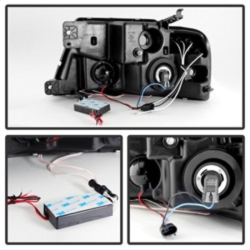 Spyder Ford F150 04-08 Projector Headlights Version 2 CCFL Halo LED Blk PRO-YD-FF15004-CCFL-G2-BK Headlights SPYDER