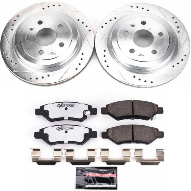 Power Stop 08-14 Cadillac CTS Rear Z26 Street Warrior Brake Kit Brake Kits - Performance D&S PowerStop