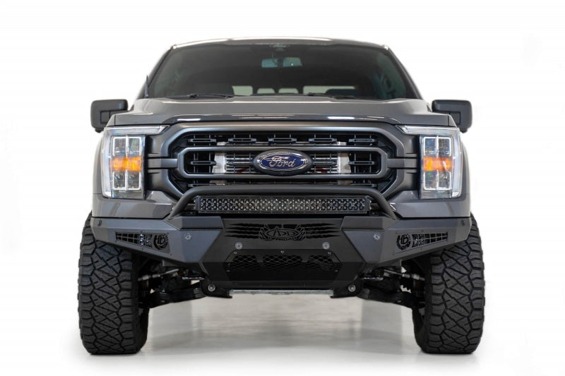 Addictive Desert Designs 2021 Ford F-150 HoneyBadger Front Bumper w/o Top Hoop Bumpers - Steel Addictive Desert Designs