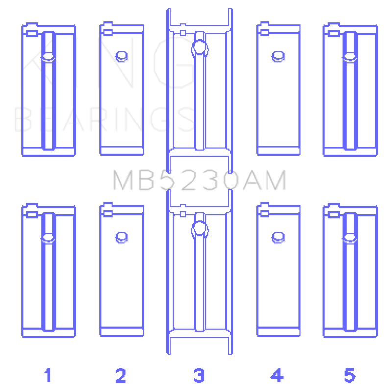 King Engine Bearings Nissan E15/E16/E13/E15ET (Size +0.50mm) Main Bearing Set Bearings King Engine Bearings