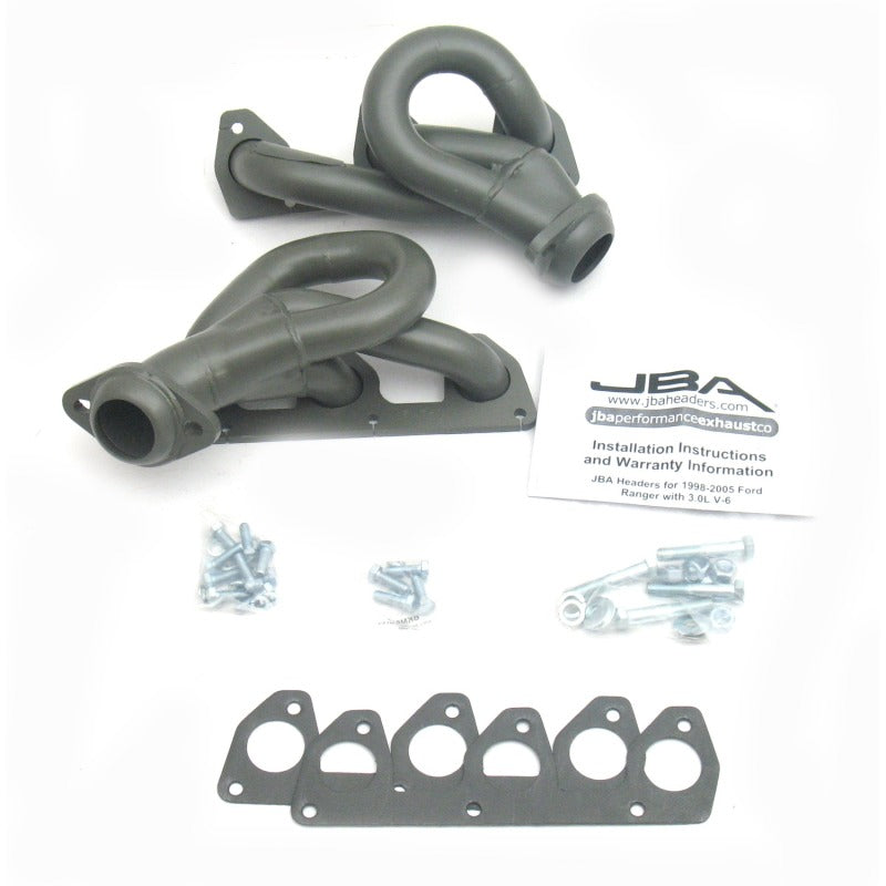 JBA 02-08 Ford Ranger 3.0L V6 w/o EGR 1-1/2in Primary Ti Ctd Cat4Ward Header Headers & Manifolds JBA