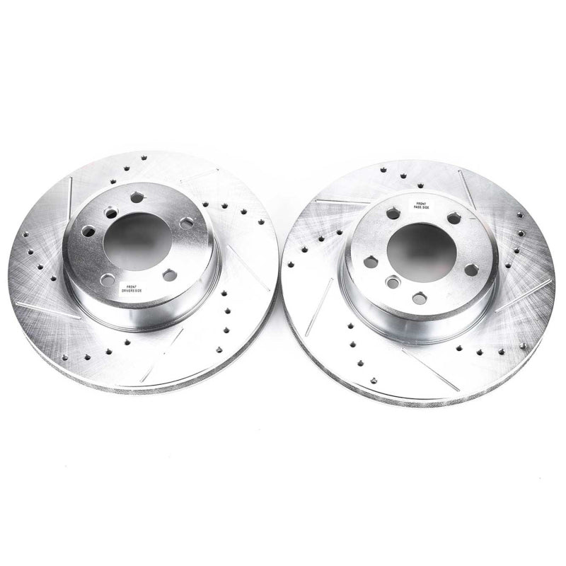 Power Stop 04-06 BMW 525i Front Evolution Drilled & Slotted Rotors - Pair Brake Rotors - Slot & Drilled PowerStop