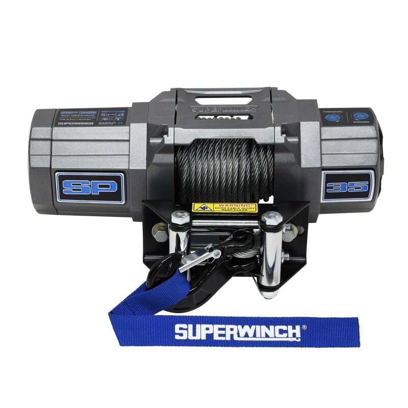 Superwinch 3500 LBS 12V DC 7/32in x 40ft Steel Rope Roller Fairlead SP 35 Winch Winches Superwinch