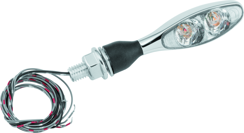 Kuryakyn Micro 1000 Dual Fuction Clear Lens Red/Red/Amber Chrome Light Accessories and Wiring Kuryakyn