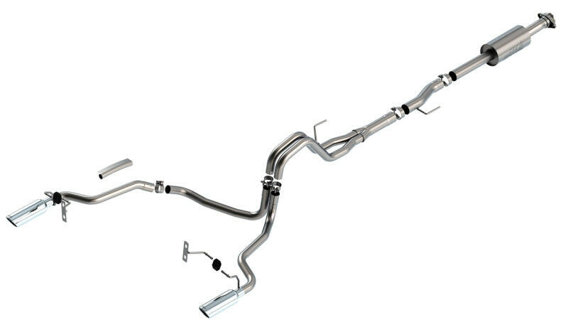 Borla F-150 2021 2.7L/3.5L 4dr CC SB EC STB Lari/King R/Plinum/LTD 3/2.25 SRE CB S-Type CHR Tips Catback Borla