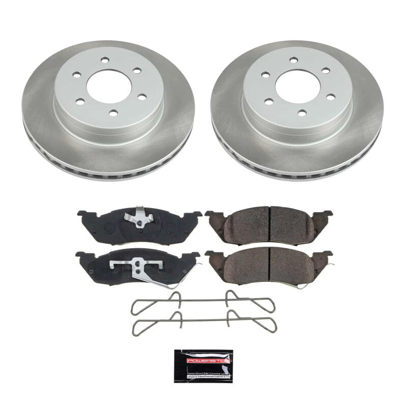Power Stop 97-98 Dodge Dakota Front Semi-Coated Rotor Kit Brake Kits - Performance Blank PowerStop