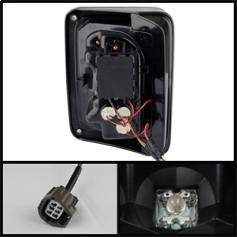 Spyder Jeep Wrangler 07-15 LED Tail Lights Black ALT-YD-JWA07-LED-BK Tail Lights SPYDER