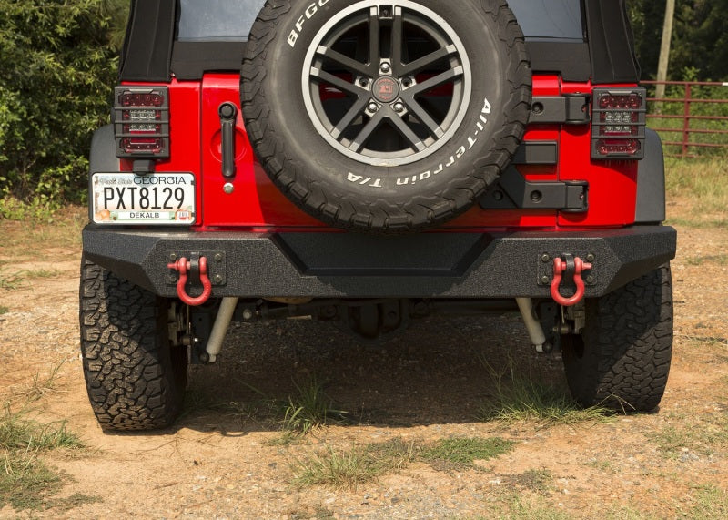 Rugged Ridge Spartan Rear Bumper Full Width 07-18 Jeep Wrangler JK Bumpers - Steel Rugged Ridge