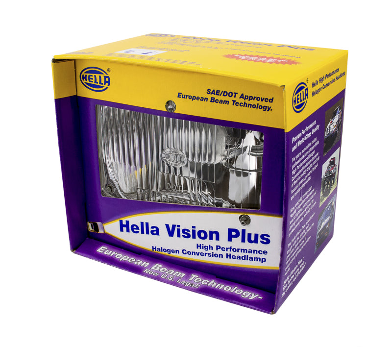 Hella Vision Plus 8in x 6in Sealed Beam Conversion Headlamp - Single Lamp Driving Lights Hella