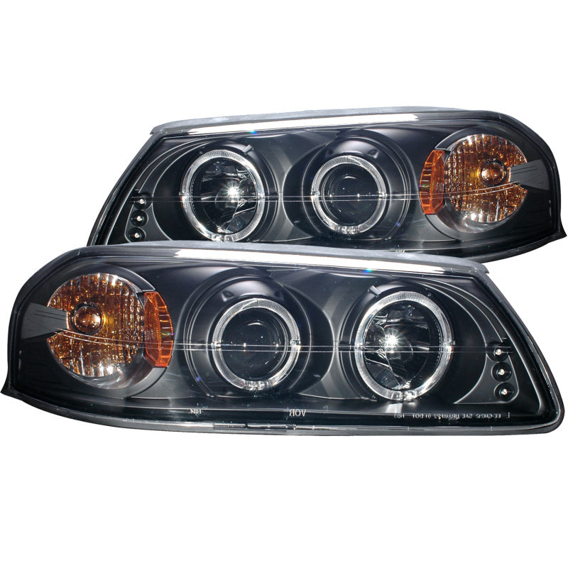 ANZO 2000-2005 Chevrolet Impala Projector Headlights w/ Halo Black Headlights ANZO