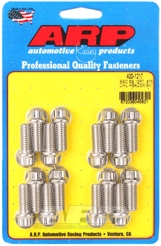 ARP BB Chevy SS 12pt .875 UHL header bolt kit Rod Bolt Kits ARP