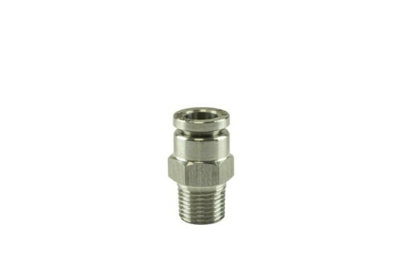 Turbosmart 1/8in NPT to Straight 1/4in Pushloc Stainless Steel Fittings Turbosmart