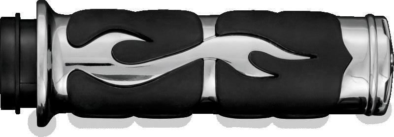 Kuryakyn ISO Flame Grips Metric Chrome Grips Kuryakyn