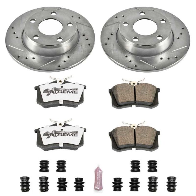 Power Stop 98-04 Audi A6 Quattro Rear Z26 Street Warrior Brake Kit Brake Kits - Performance D&S PowerStop