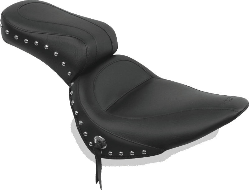 Mustang 84-06 Harley Standard Rear Tire Standard Touring 1PC Seat w/Studs - Black One-Piece Motorcycle Seats Mustang Motorcycle