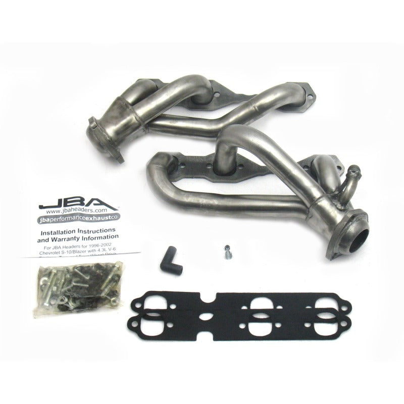 JBA 96-01 GM S Truck 4.3L V6 w/o A.I.R. Injection 1-1/2in Primary Raw 409SS Cat4Ward Header Headers & Manifolds JBA