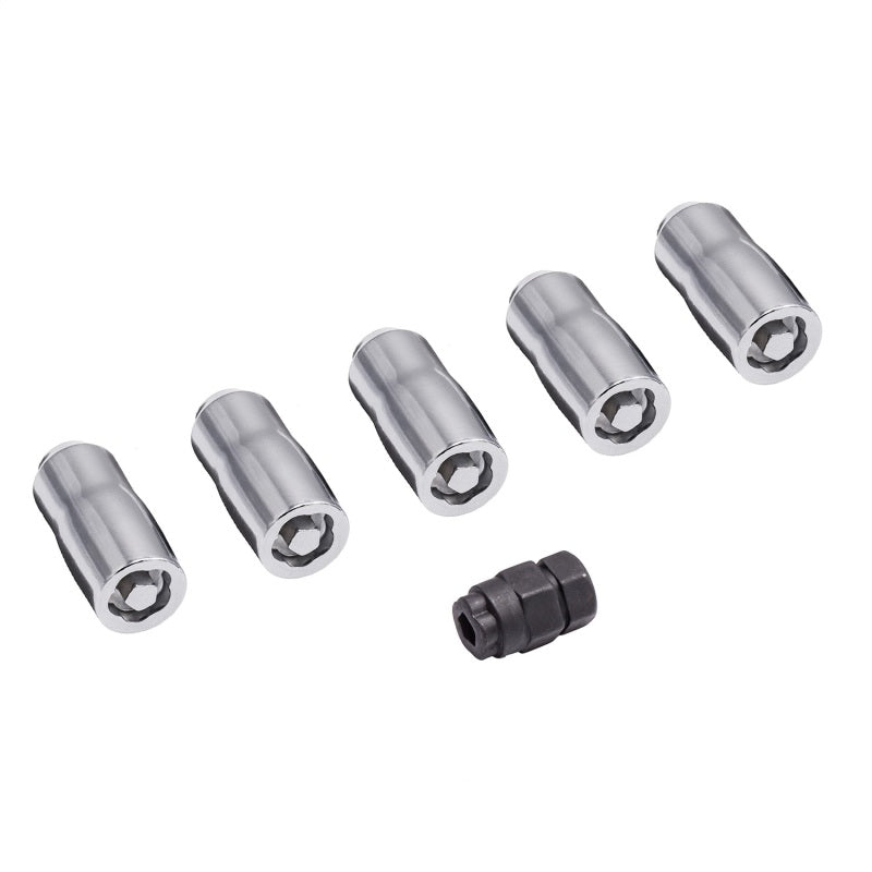 Rugged Ridge Wheel Lock Nut Set 5 Nuts w/Key Chrome M14-1.5 Lug Nuts Rugged Ridge