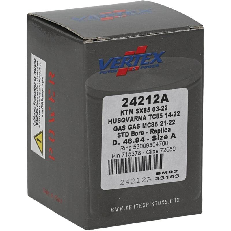 Vertex Piston 03-24 KTM 85 SX 85cc Cast Replica Piston Kit Piston Sets - Powersports Vertex Pistons