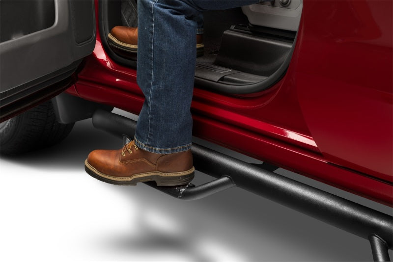 N-Fab Nerf Step 02-08 Dodge Ram 1500/2500/3500 Quad Cab 6.4ft Bed - Tex. Black - Bed Access - 3in Side Steps N-Fab