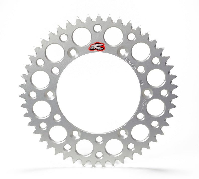 Renthal 99-24 Yamaha YZ125-450/ WR250-450 Rear Grooved Sprocket - Silver 520-44P Teeth Sprockets Renthal