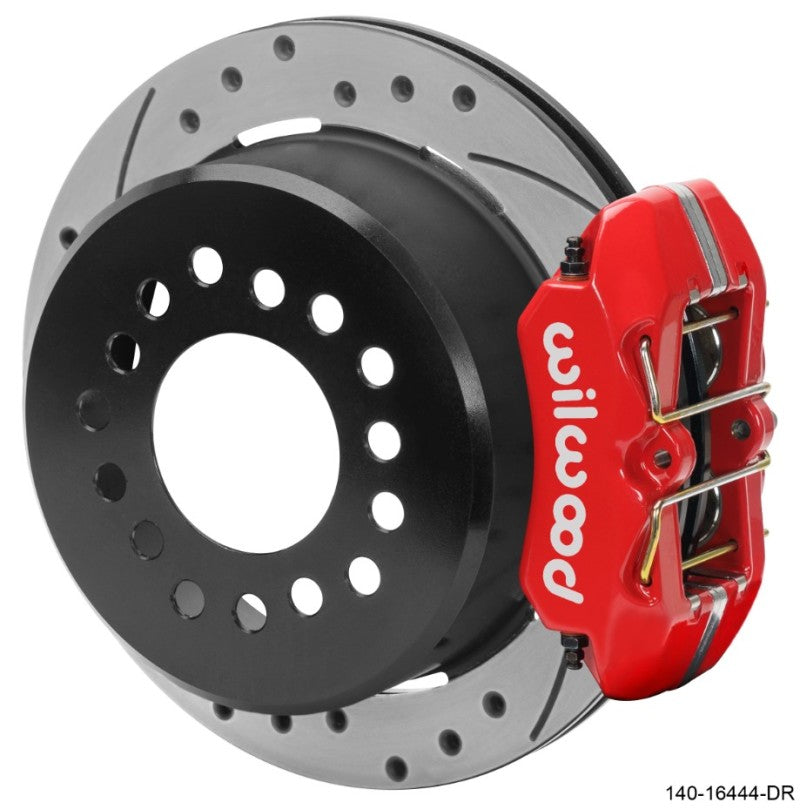 Wilwood Chevrolet 7-5/8in Rear Axle Dynapro Disc Brake Kit 11in Drilled/Slotted Rotor -Red Caliper Big Brake Kits Wilwood