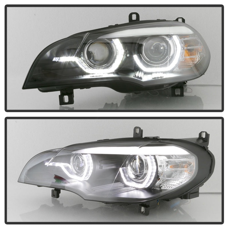 Spyder 07-10 BMW X5 E70 (HID Models Only) Projector Headlights - Black PRO-YD-BMWE7007-AFSHID-BK Headlights SPYDER