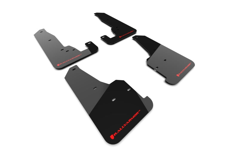 Rally Armor 18-22 Jeep Grand Cherokee SRT Trackhawk Black UR Mud Flap - Red Logo Mud Flaps Rally Armor