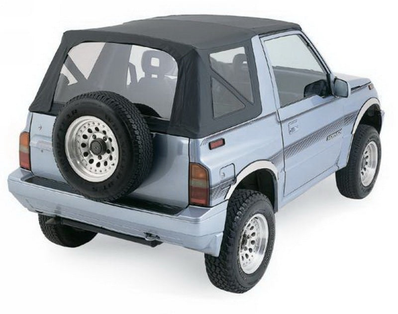Rampage 1988-1994 Geo Tracker Soft Top OEM Replacement - Black Denim Soft Tops Rampage