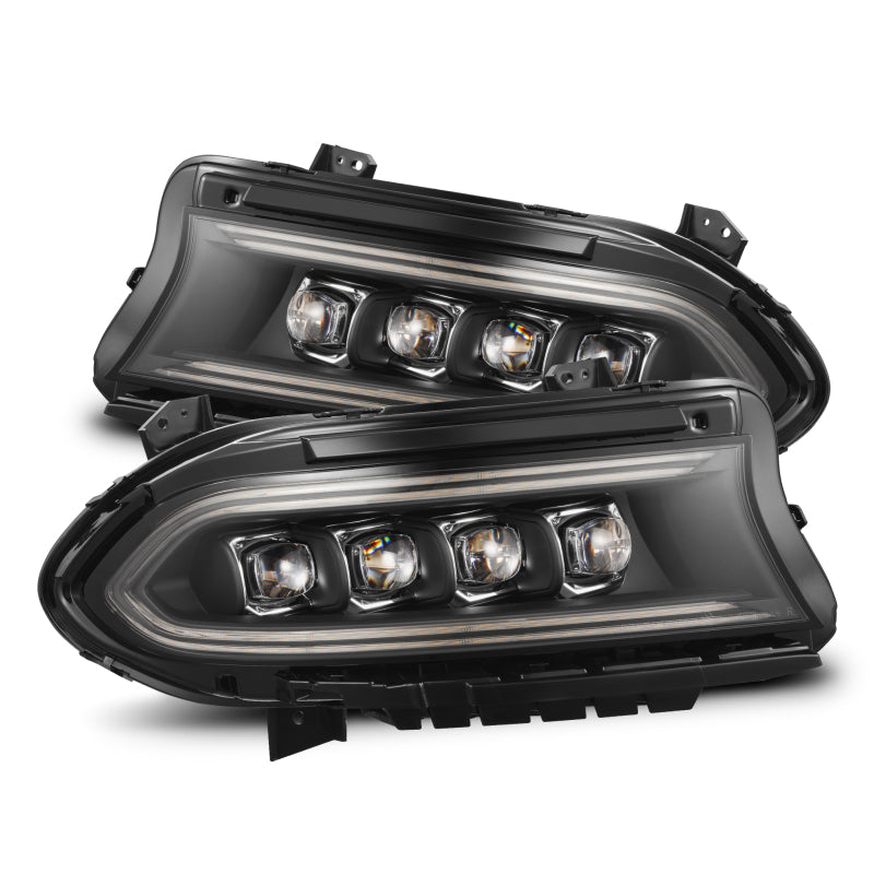 AlphaRex 15-23 Dodge Charger NOVA-Series LED Proj Headlights Blk w/Activtn Light & Seq.Sig / SB DRL Headlights AlphaRex