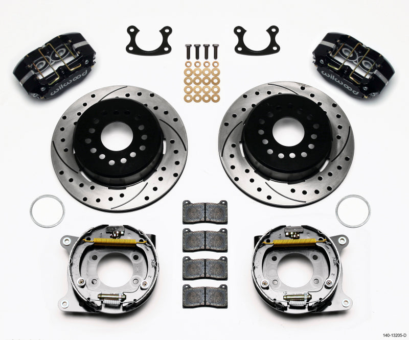 Wilwood Dynapro Dust-Boot P/S Park Brake Kit Drilled Small Ford 2.66in Offset Big Brake Kits Wilwood