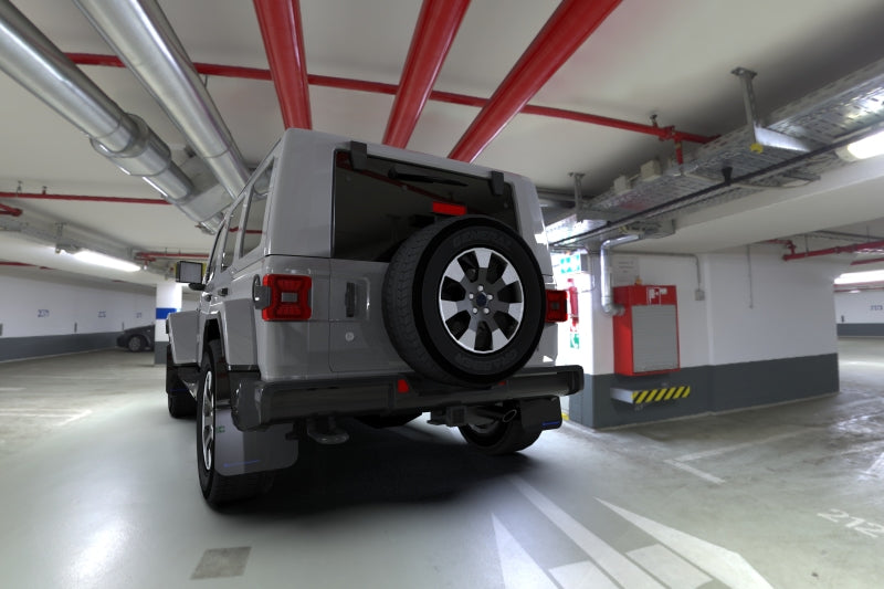 Rally Armor 18-25 Jeep JL Wrangler Black UR Mud Flap w/Blue Logo Mud Flaps Rally Armor