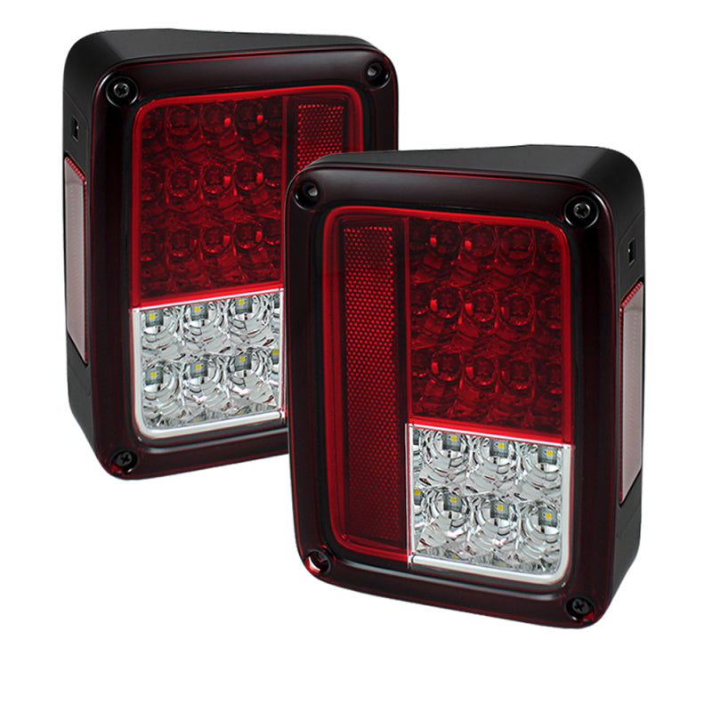 Spyder Jeep Wrangler 07-15 LED Tail Lights Red Clear ALT-YD-JWA07-LED-RC Tail Lights SPYDER