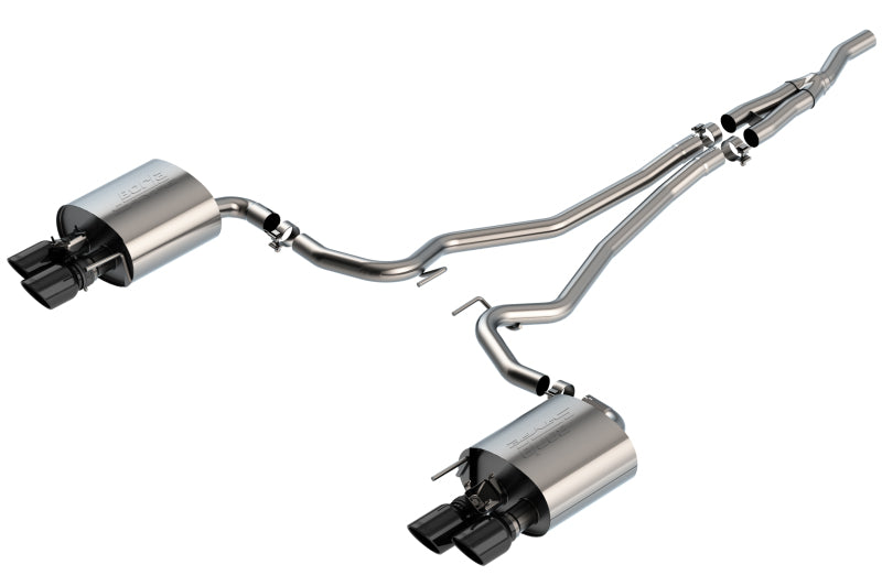 Borla 19-20 Ford Mustang Ecoboost 2.3L 2.25in S-type Exhaust w/ Valves - Black Chrome Tips Catback Borla