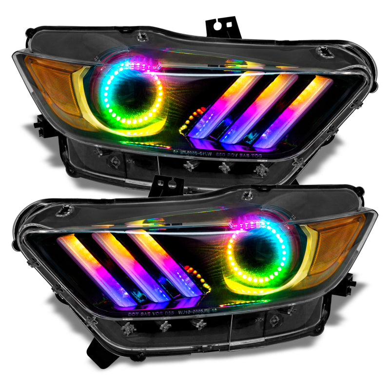 Oracle 15-17 Ford Mustang V6/GT/Shelby Dynamic DRL w/ Halo Kit - ColorSHIFT - Dynamic Headlights ORACLE Lighting