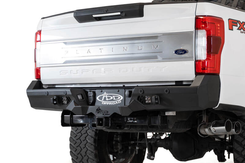 Addictive Desert Designs 17-20 Ford Super Duty Bomber HD Rear Bumper w/ Mounts For Cube Lights Bumpers - Steel Addictive Desert Designs