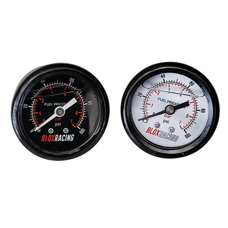 BLOX Racing Liquid-Filled Fuel Pressure Gauge 0-100psi (Black Face) Gauges BLOX Racing