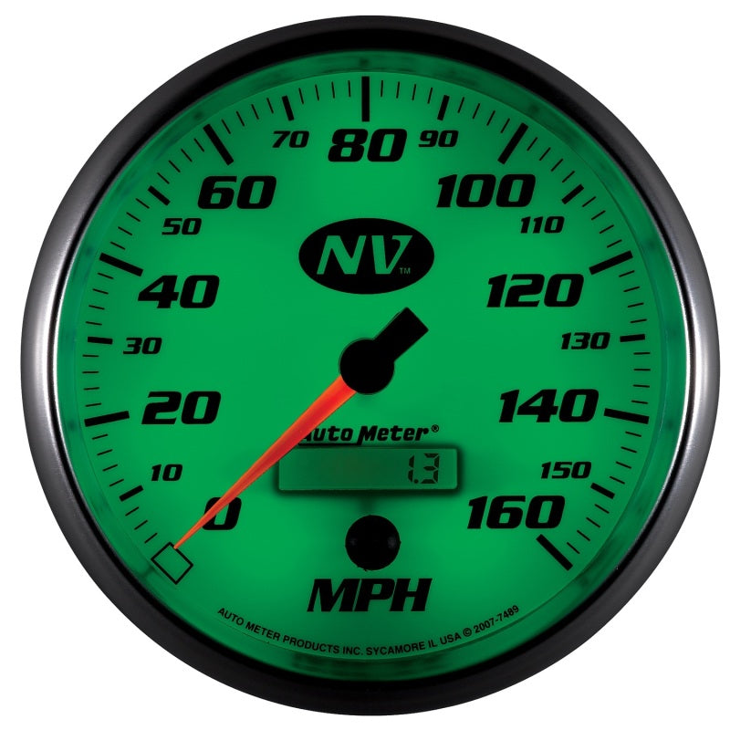 AutoMeter Gauge Speedometer 5in. 160MPH Elec. Programmable NV Gauges AutoMeter