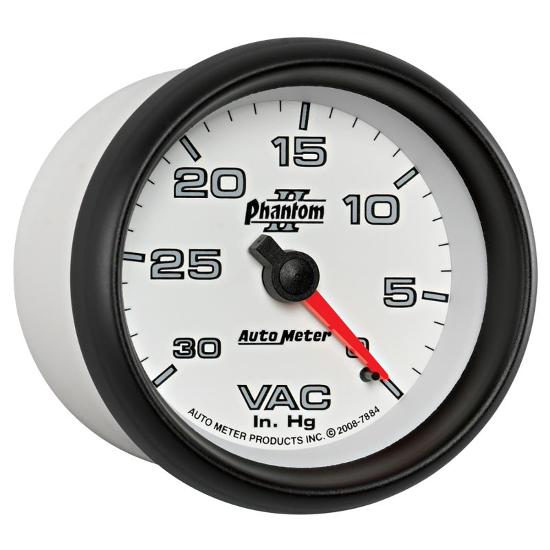AutoMeter Gauge Vacuum 2-5/8in. 30Inhg Mechanical Phantom II Gauges AutoMeter