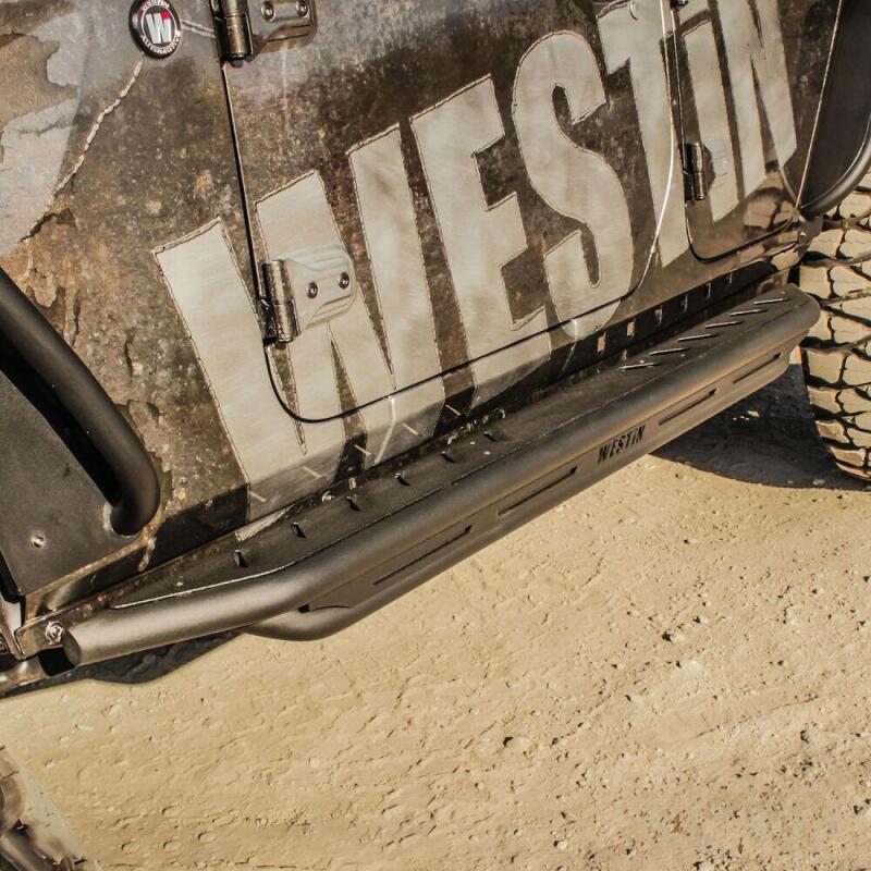 Westin/Snyper 2018+ Jeep Wrangler JL Unlimited 4DR Triple Tube Rock Rail Steps - Textured Black Body Armor & Rock Rails Westin