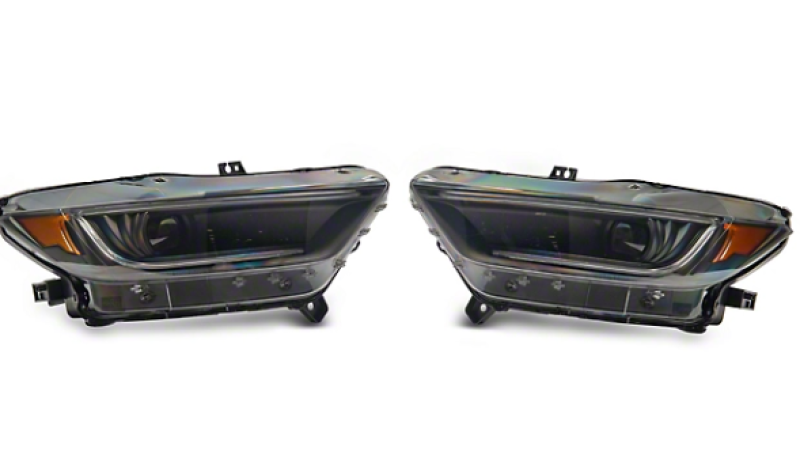 Raxiom 15-17 Ford Mustang 18-20 Mustang GT350 Left Headlight- Black Housing (Smoked Lens) Box 1 of 2 Headlights Raxiom