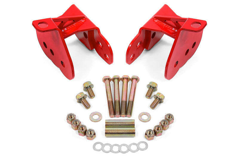 BMR 64-72 Chevy Chevelle Rear Control Arm Relocation Brackets - Red Suspension Arms & Components BMR Suspension