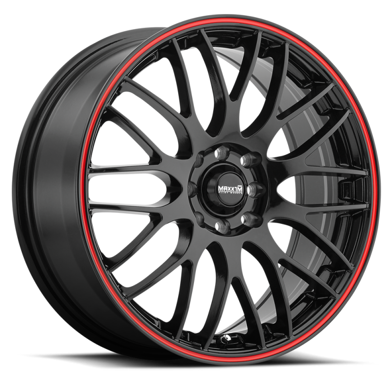 Maxxim Maze 17x7 10x110/115 ET40 Black/Red Stripe Wheels - Cast Konig