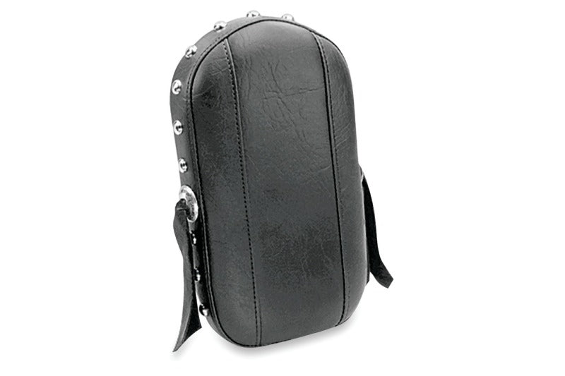 Mustang Harley Medallion Style Sissy Bar Pad (6.5 inch x 11 inch) w/Studs - Black Sissy Bar Pads Mustang Motorcycle