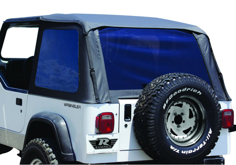 Rampage 1992-1995 Jeep Wrangler(YJ) Frameless Soft Top Kit - Black Diamond Soft Tops Rampage