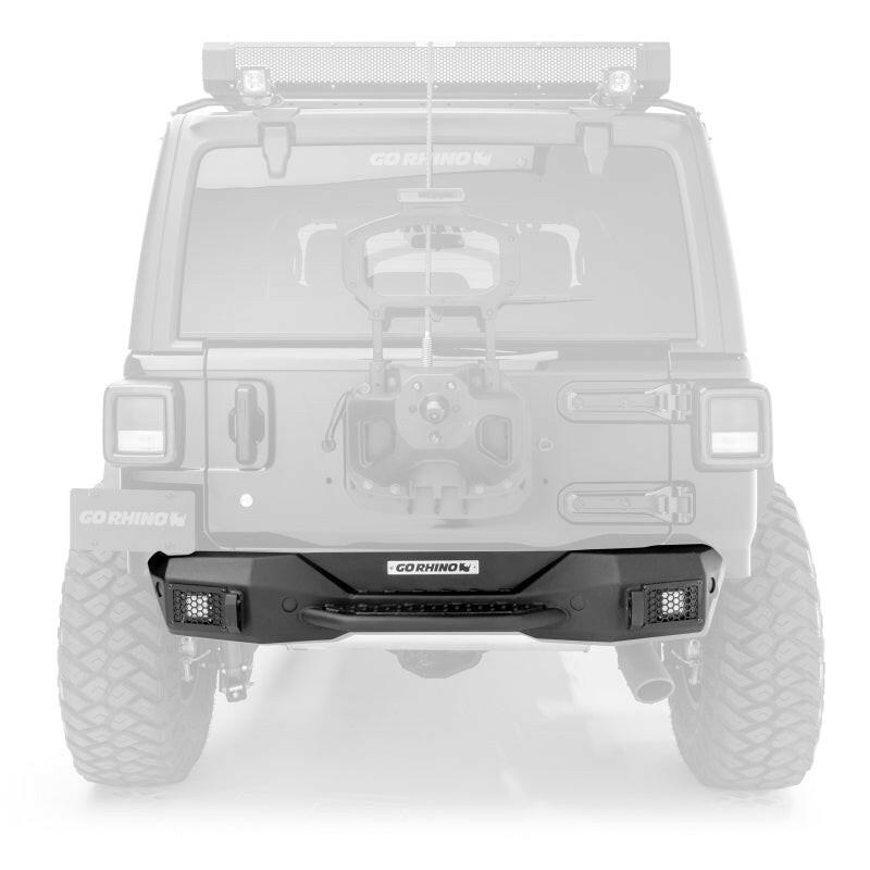 Go Rhino 18-20 Jeep Wrangler JL/JLU Rockline Rear Stubby Bumper Bumpers - Steel Go Rhino