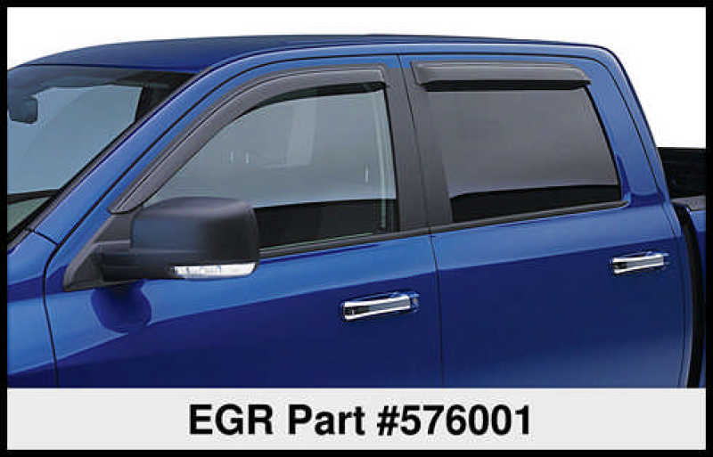 EGR 16-17 Nissan Titan Crew Cab SlimLine Tape-On WindowVisors Set of 4 - Light Smoke Wind Deflectors EGR