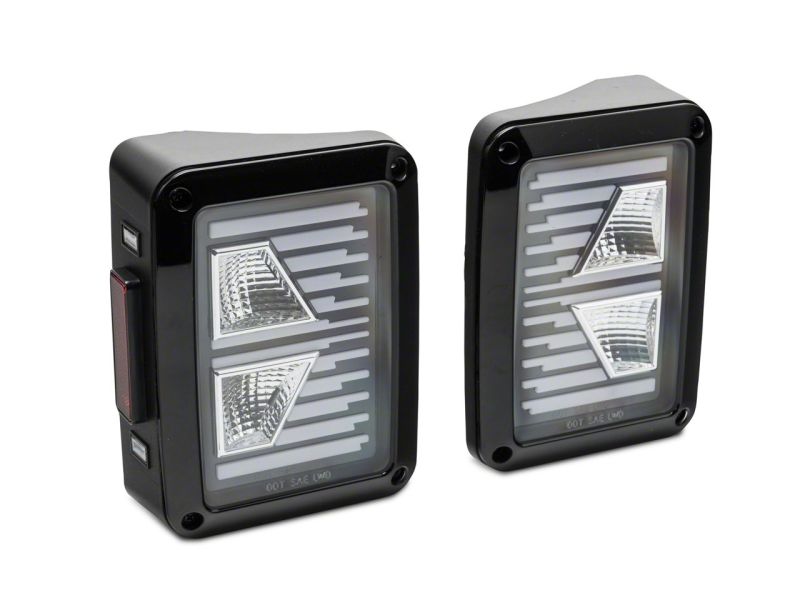 Raxiom 07-18 Jeep Wrangler JK Axial Series Vision LED Tail Lights- Blk Housing (Clear Lens) Tail Lights Raxiom